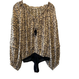 FREE people all tucks printed body suit size small